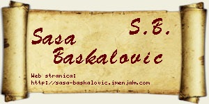 Saša Baškalović vizit kartica